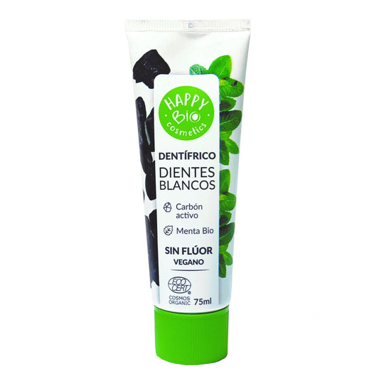 Tandkräm för vita tänder med aktivt kol HappyBio 75 ml
