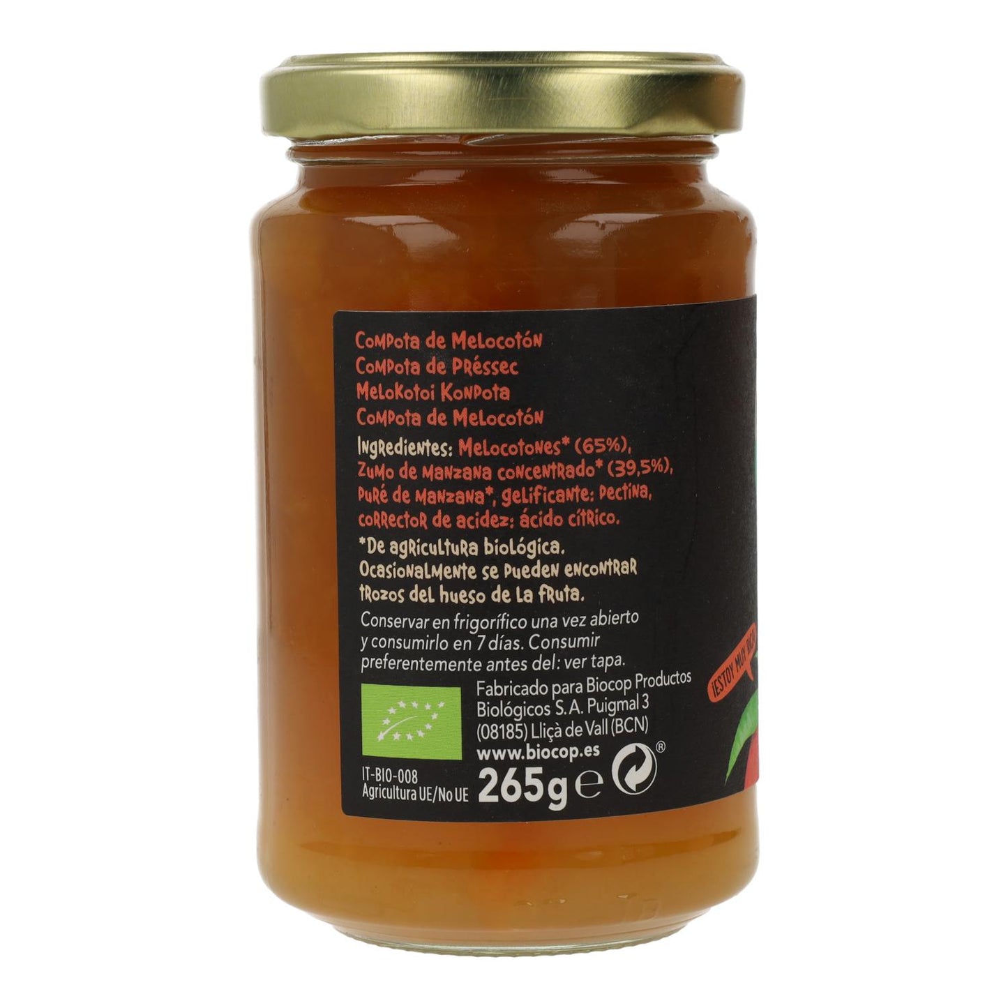 Kompot brzoskwiniowy BIO Biocop, 265 g