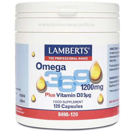 Omega 3-6-9 med vitamin D3 Lamberts 120 kapslar