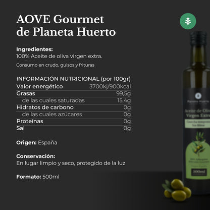 Pakket van 3 ongefilterde extra vierge olijfolie van vroege oogst Planeta Huerto 500 ml