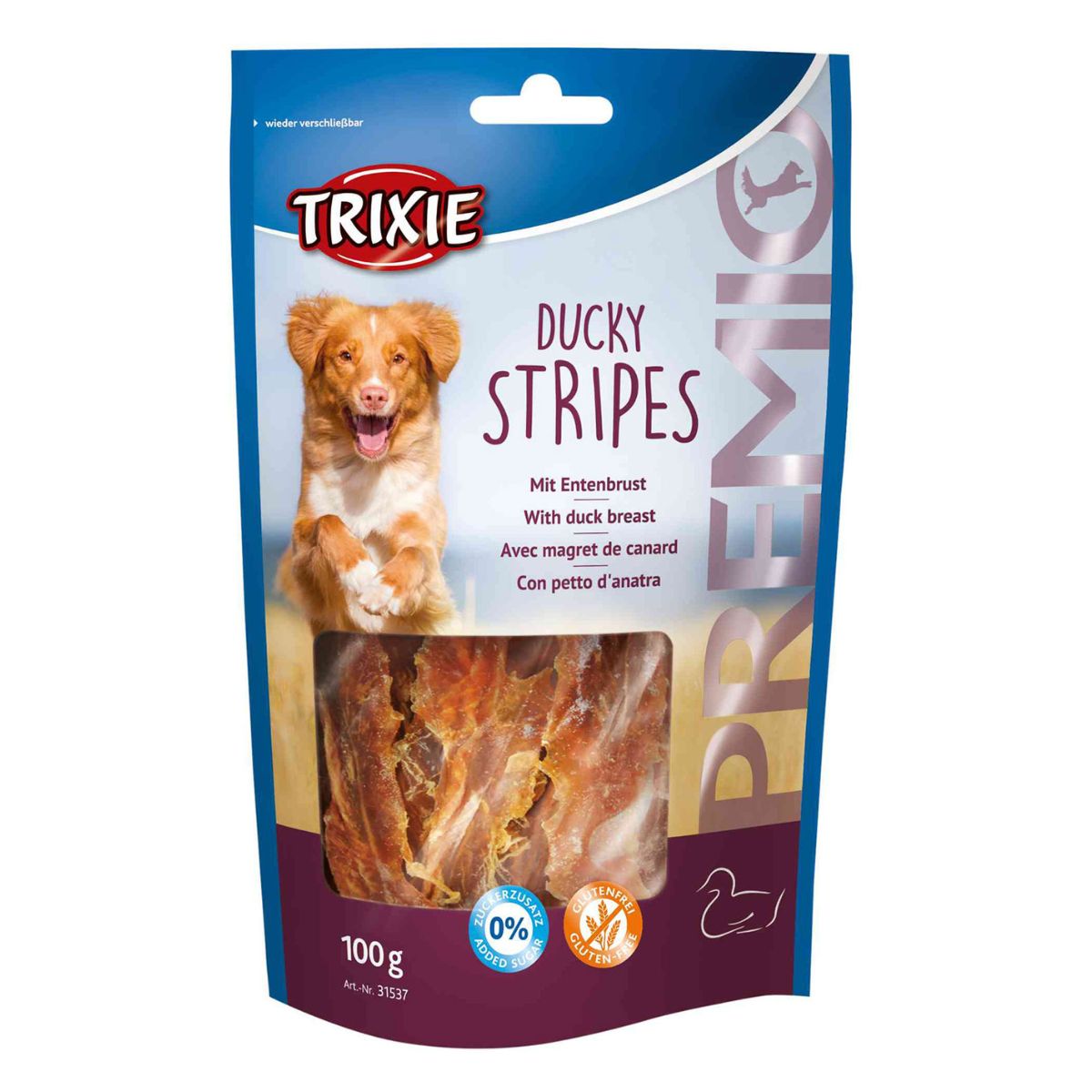 Snacks PREMIO Duck Stripes Trixie, 100 g