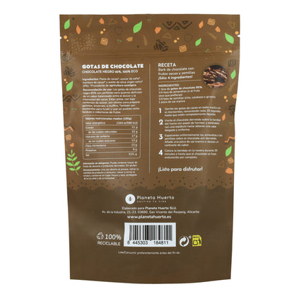 Gocce di cioccolato 85% cacao ECO Planeta Huerto 200 g