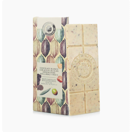 Chocolat blanc à l'huile d'olive, aux noisettes et à la truffe* La Chinata 100 g