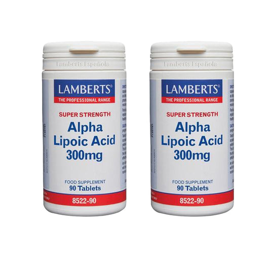 Opakowanie 2x Kwas alfa-liponowy 300 mg Lamberts, 90 tabletek