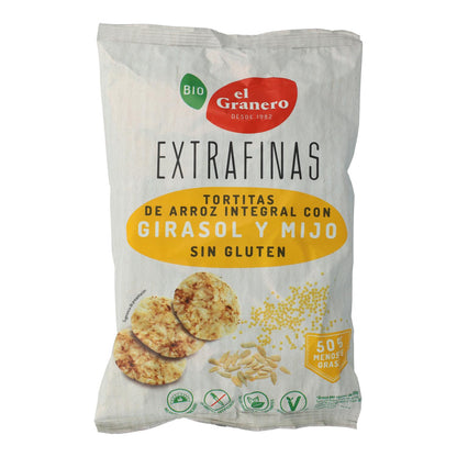 Extra dunne pannenkoeken van volkorenrijst en zonnebloempitten BIO Glutenvrij El Granero 60 g