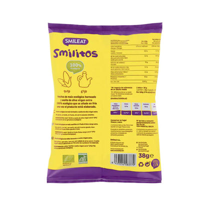 Pakket 12x Smilitos, biologische maïssnoepjes Smileat, 38 g