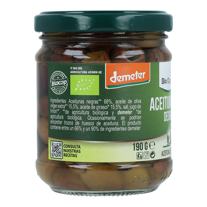Aceitunas Negra Deshuesada Bio Organica Italia 190 gr