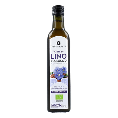 Pakket 2x koudgeperste lijnzaadolie ECO Planeta Huerto 500 ml