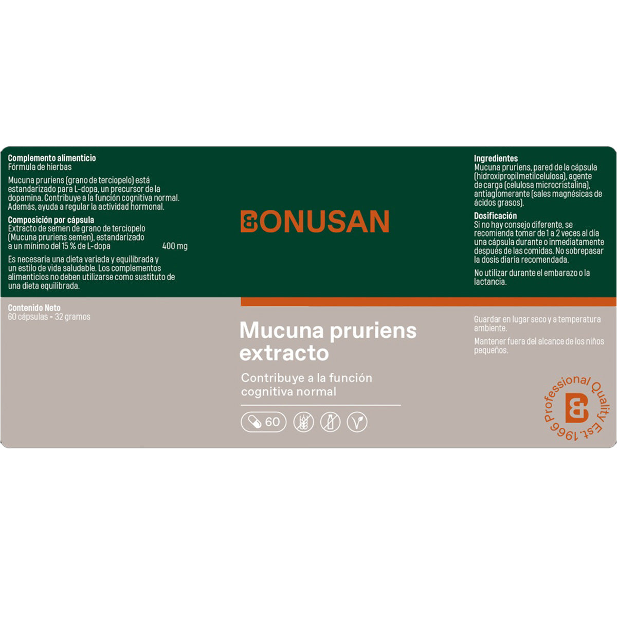 Mucuna pruriens-extract Bonusan 60 Vcaps