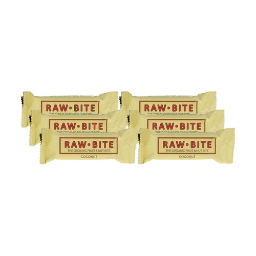 Opakowanie x 6 ekologicznych batoników Raw-Bite Coconut 50 g