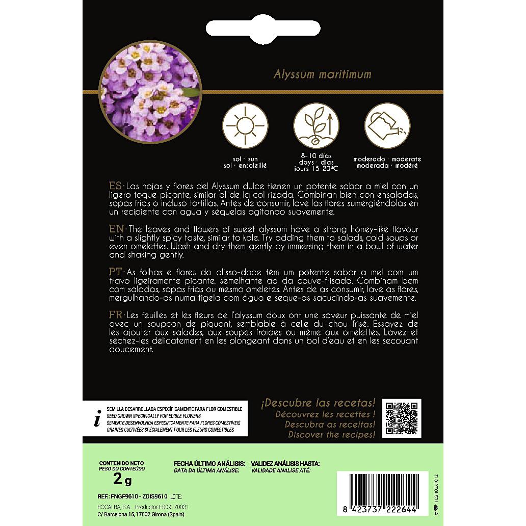 Graines de fleurs comestibles Aliso Rocalba