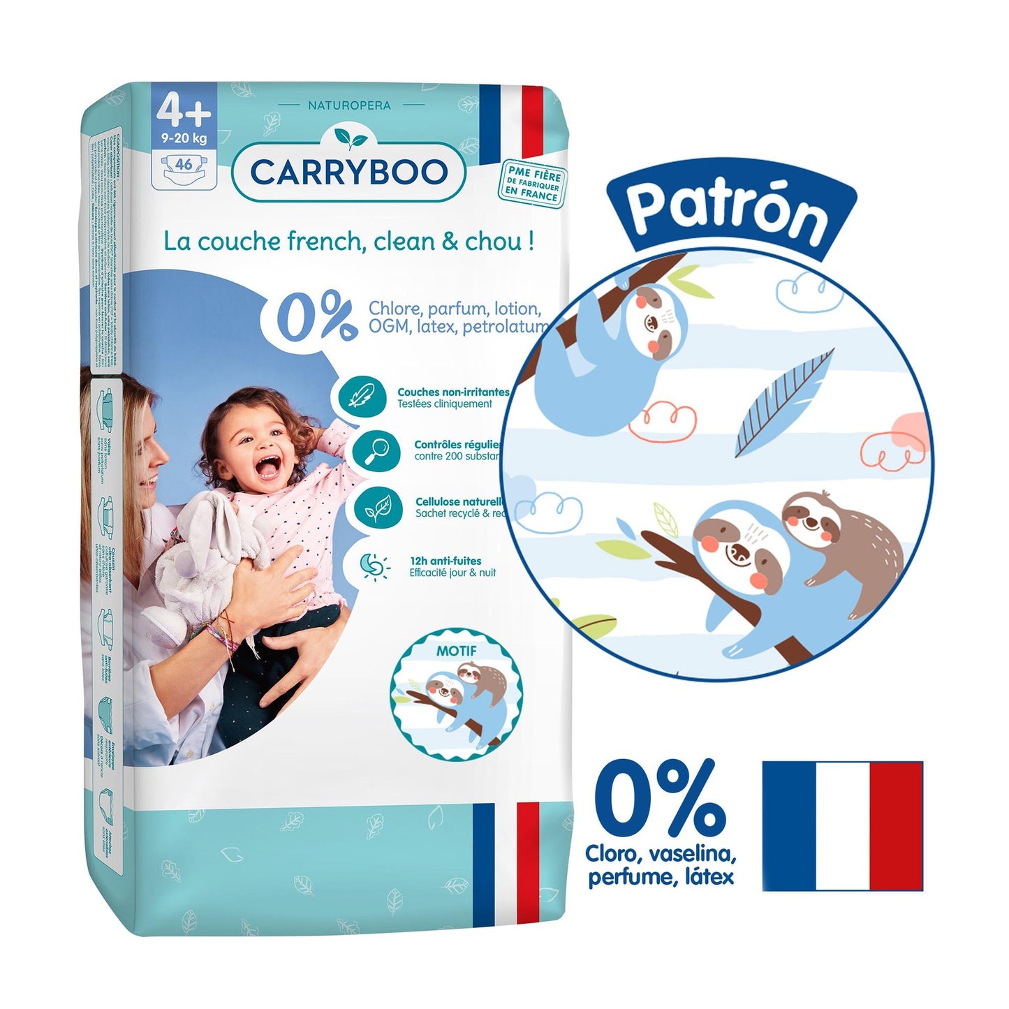 CARRYBOO - Couches écologiques T4+ (9-20 kg) - Jumbo 46 couches