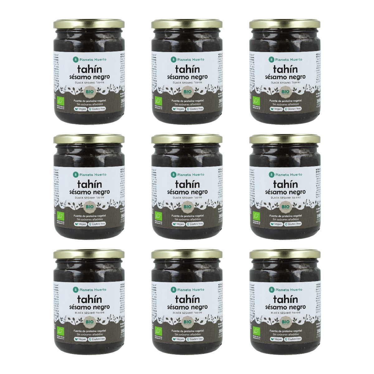 Pack 9x Tahín Sésamo Negro ECO Planeta Huerto 350 g