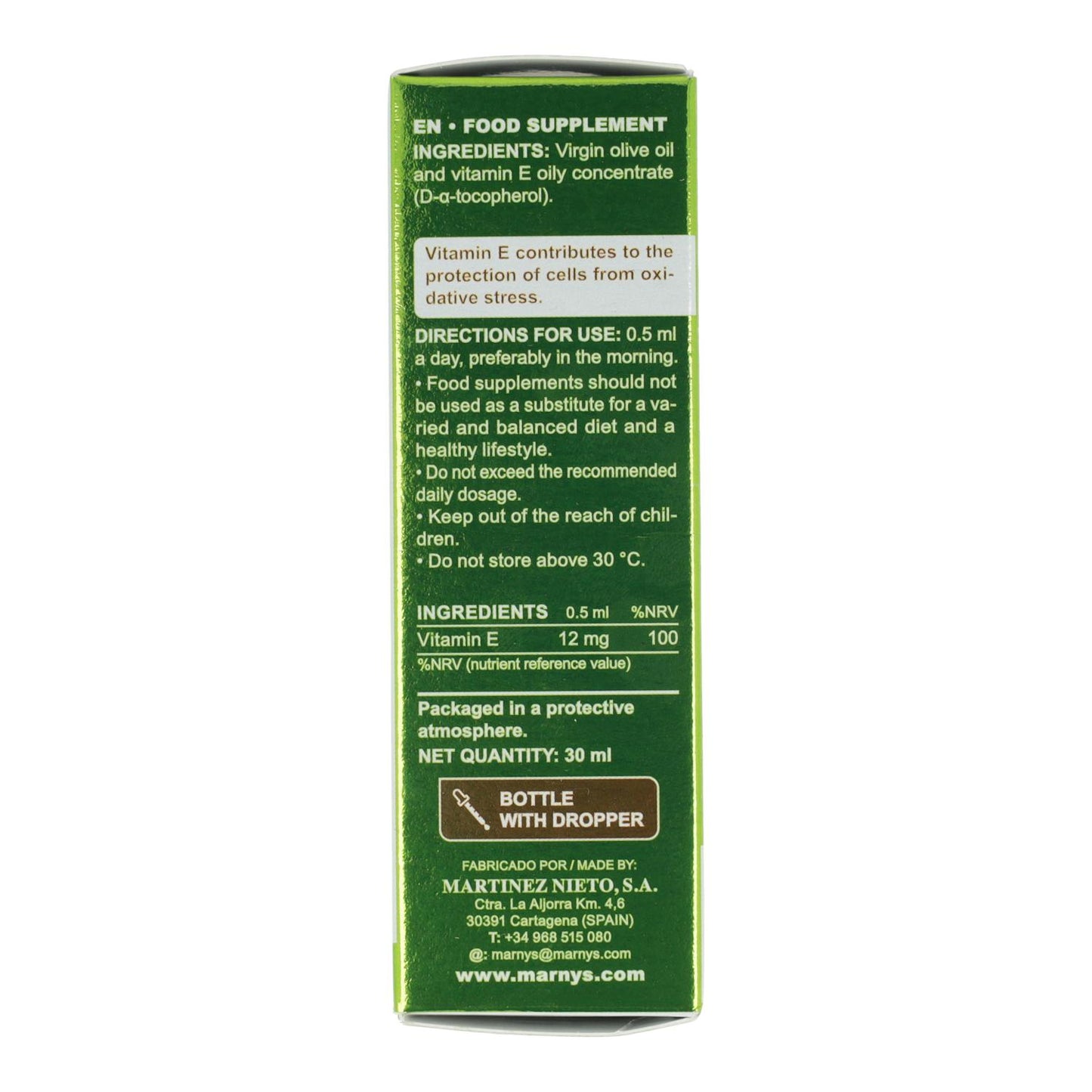 Vitamine E liquide Marnys, 30 ml