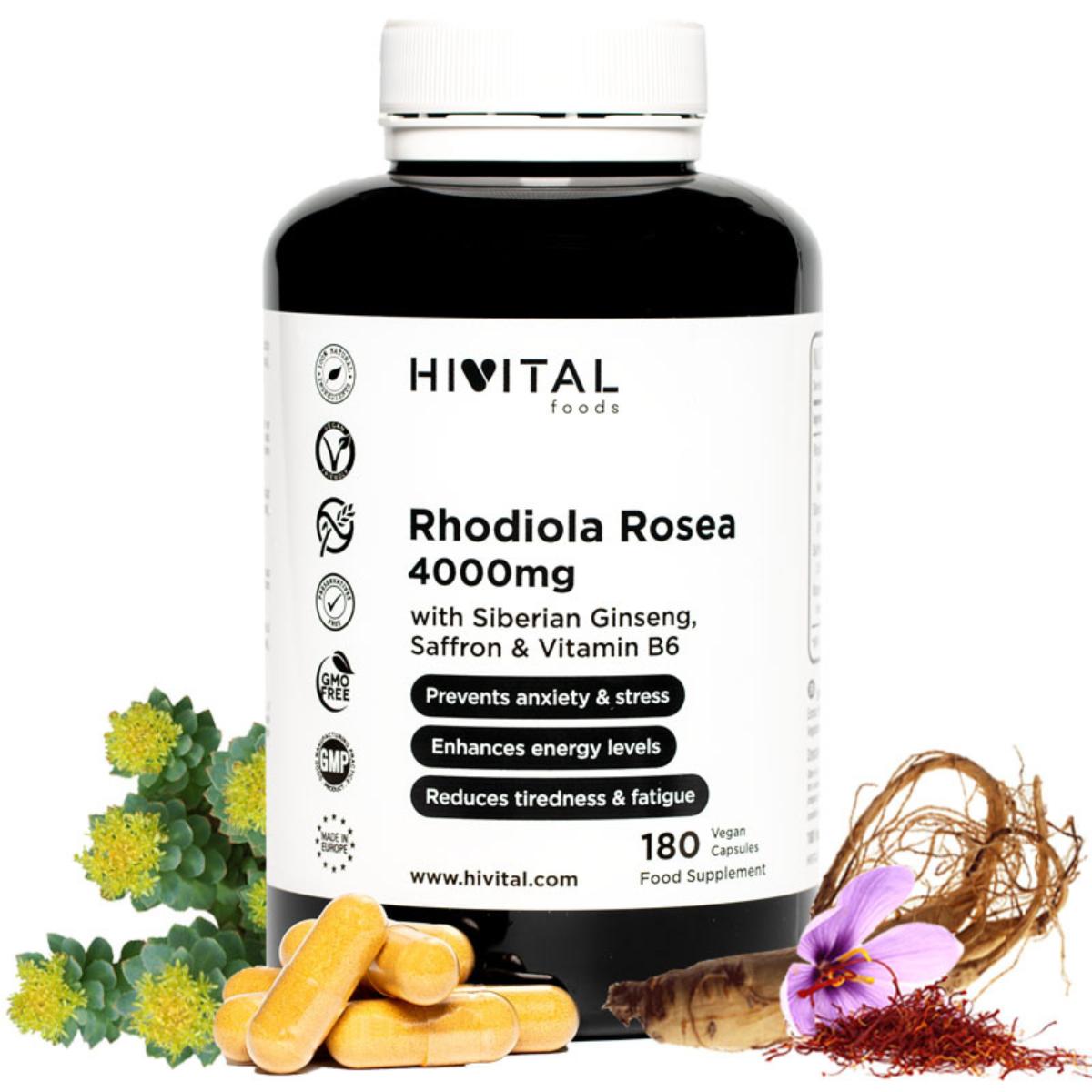 Rhodiola Rosea 4000 mg 180 gélules végétaliennes Hivital