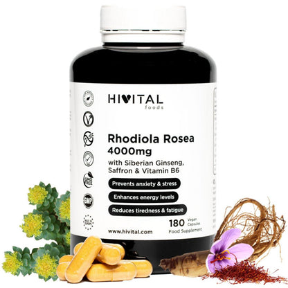 Rhodiola Rosea 4000 mg 180 gélules végétaliennes Hivital