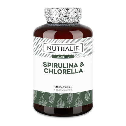 Nutralie Spirulina & Chlorella 1800mg energy and strength 180 capsules