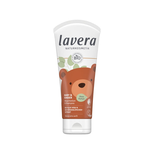 Gel douche & shampoing pour bébés et enfants Lavera 200 ml