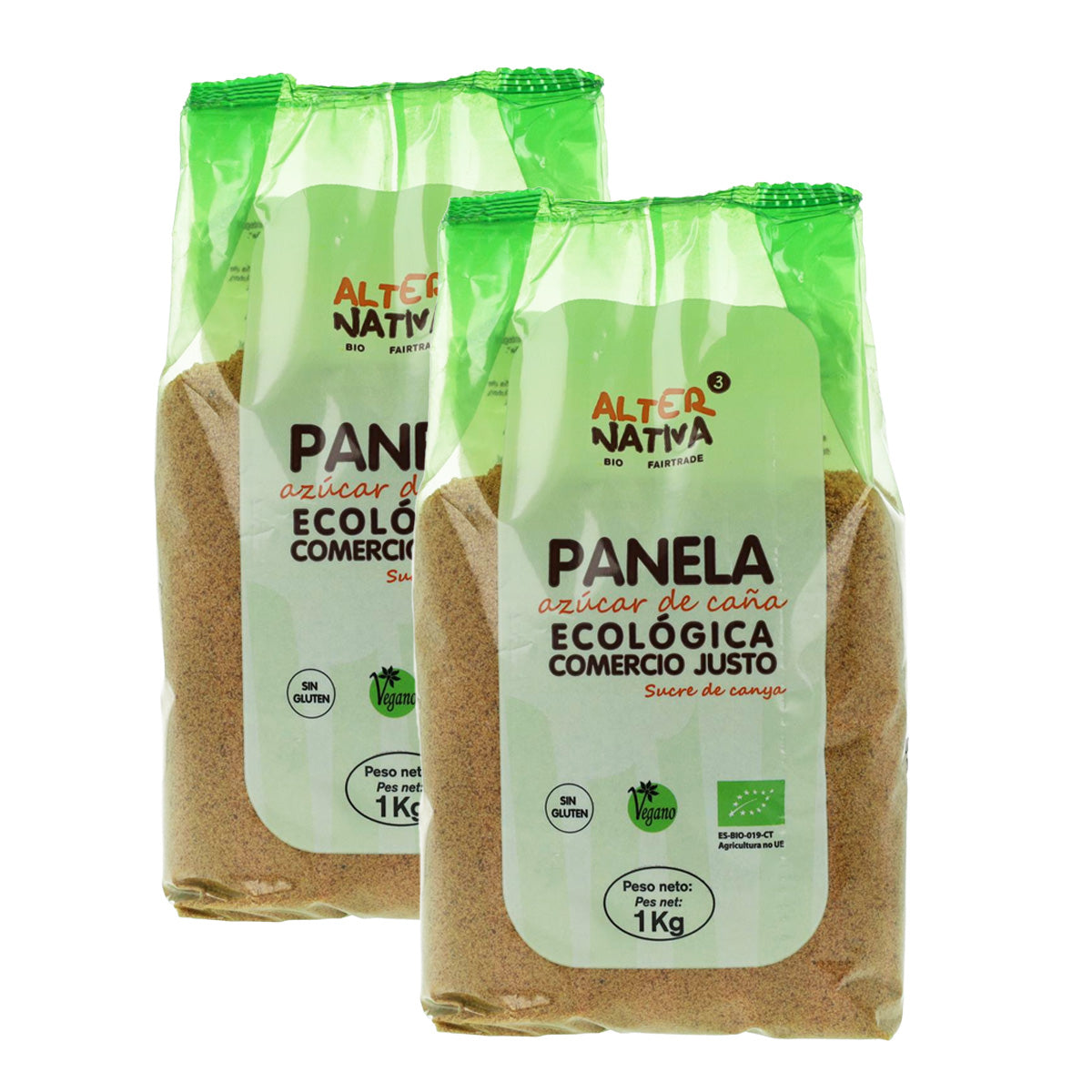 Pakket van 2 biologische panelasuiker Alternativa, 1 kg