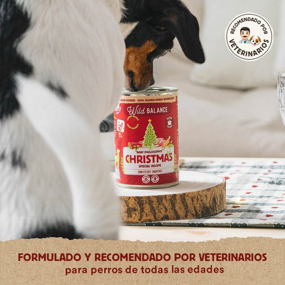 Barattolo Ricetta di Natale BARF cervo e coniglio per cani Wild Balance 400 g