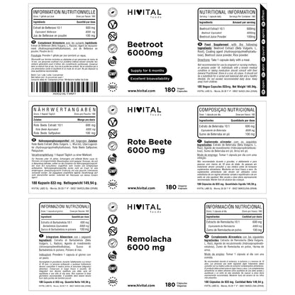 Rödbeta 6000 mg Hivital 180 veganska kapslar