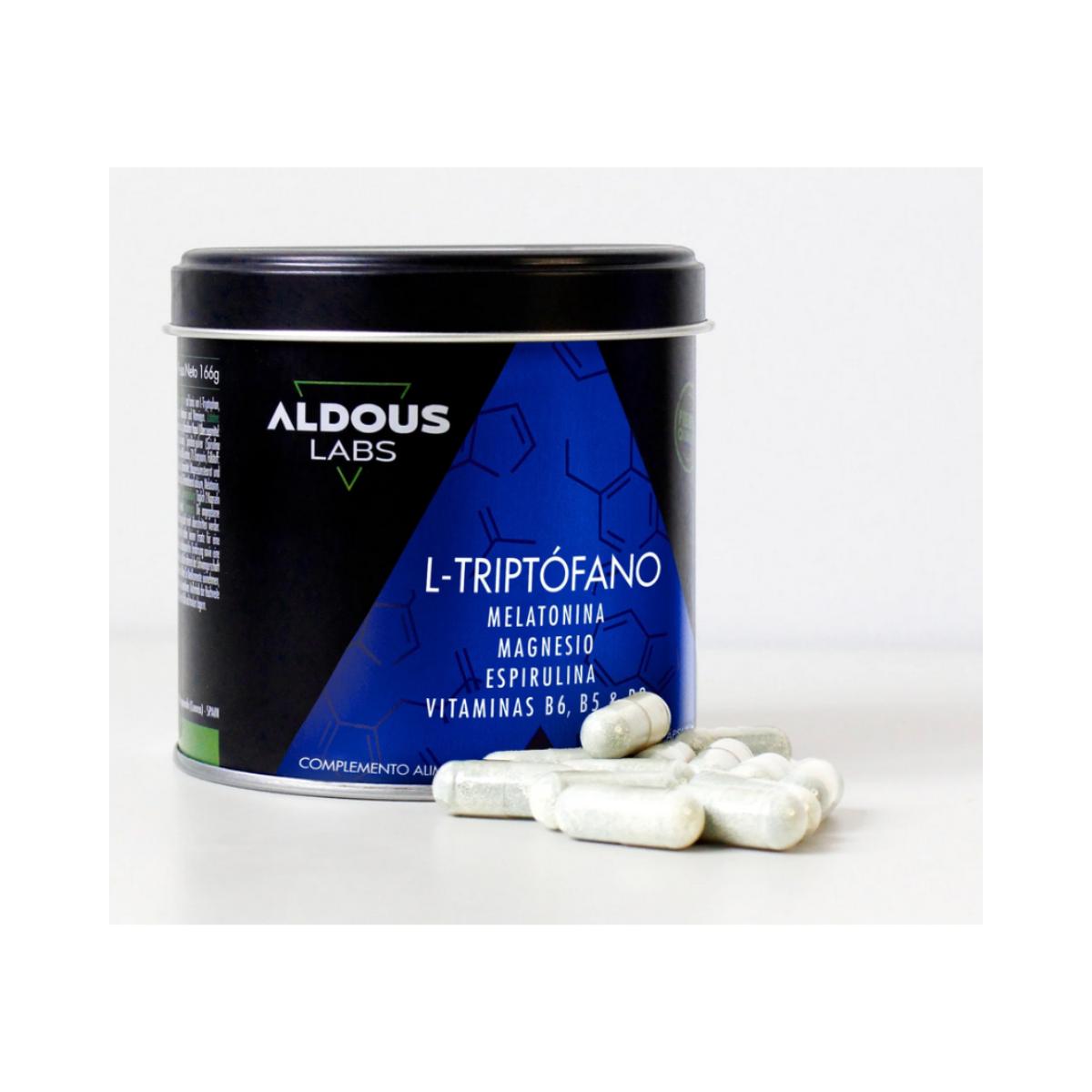 L-Tryptophane Premium 600 mg + Mélatonine 1,78 mg + Magnésium + Spiruline + Vitamines, 200 gélules. Aldous Labs