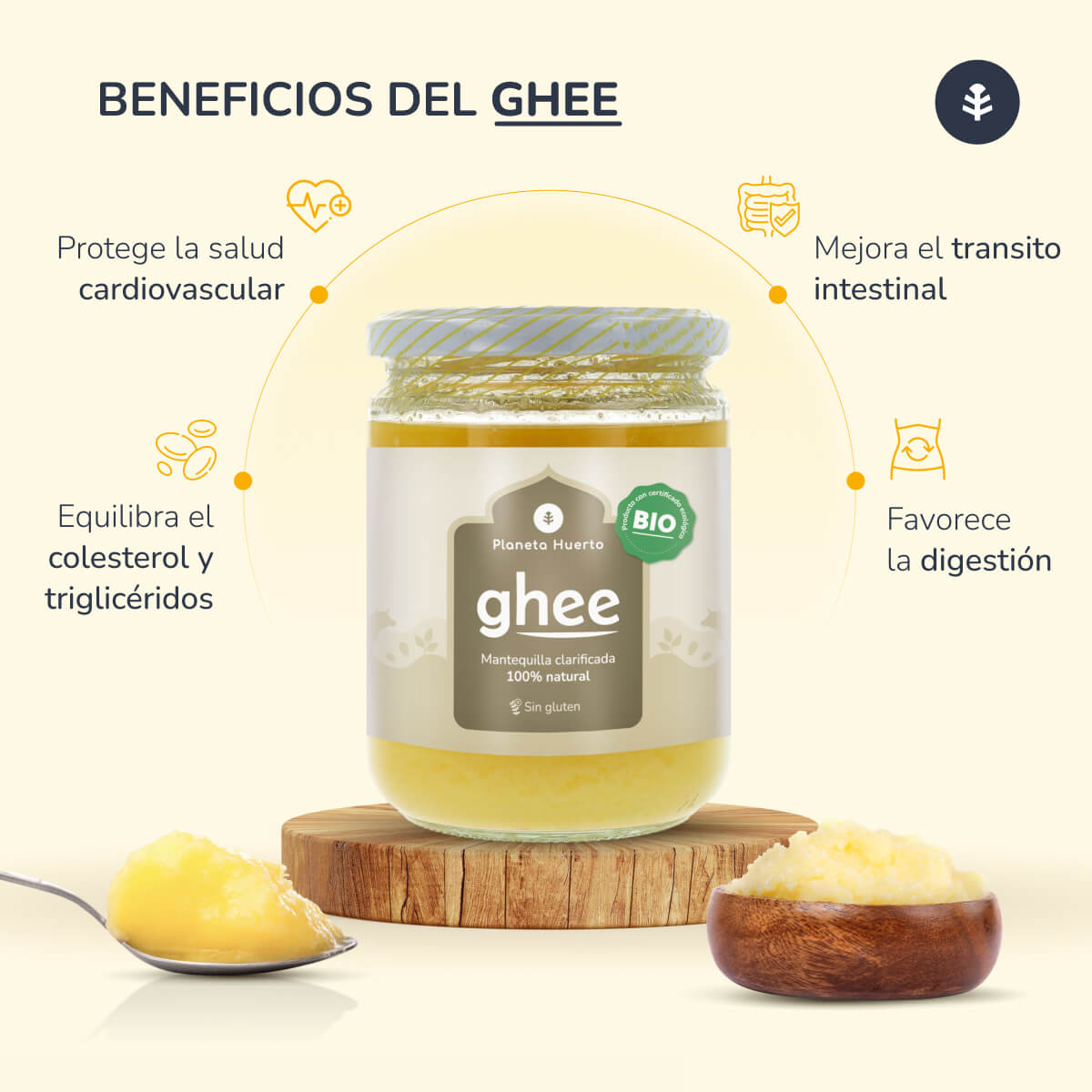 Pack 3xGhee clarified butter ECO Planeta Huerto 500 gr