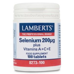Selenium + vitamine A, C en E Lamberts 100 tabletten 200 mcg