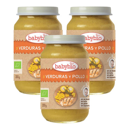 Lot de 3 petits pots Menu Tradition Poulet 200 g Babybio