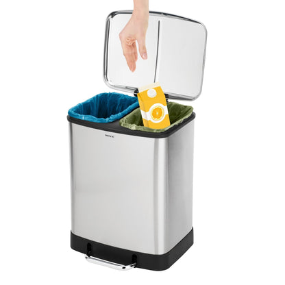 Edelstahl-Treteimer Easy Close Studio Duo, 2 x 20 l