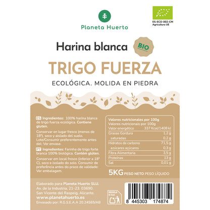 Harina Blanca de Trigo Fuerza Eco Planeta Huerto 5 Kg