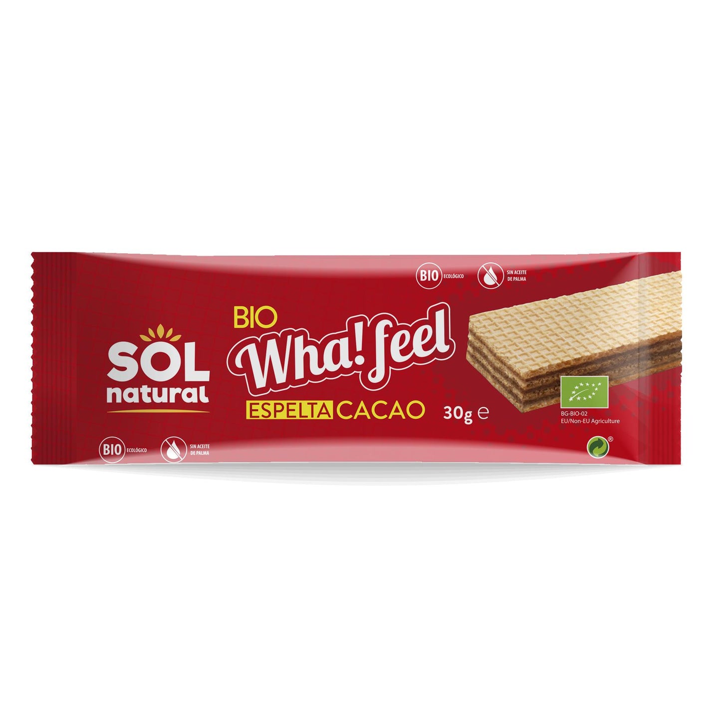 Wha Feel snack de espelta y cacao bio Sol Natural 30 g