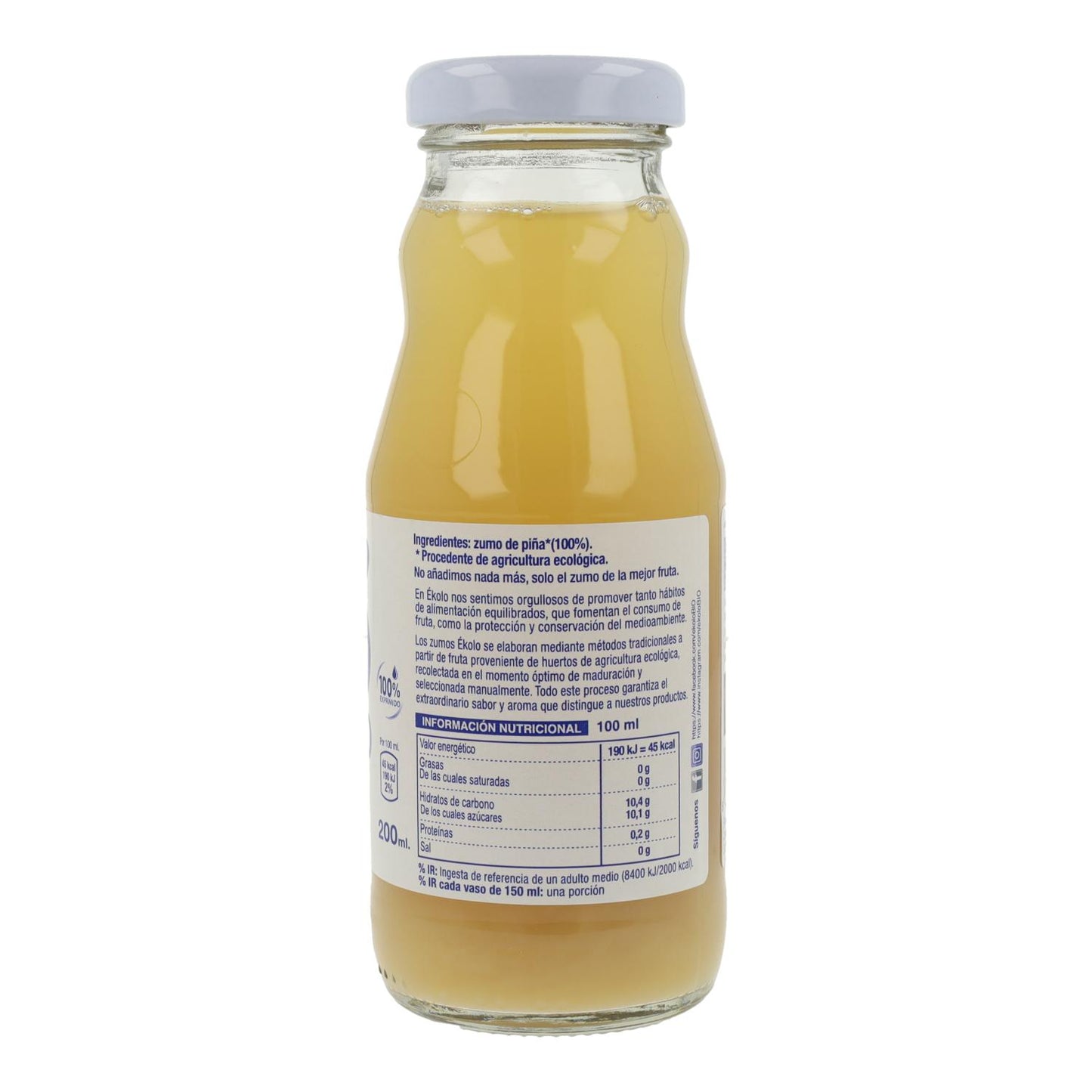 Zumo de Piña Bio 100% exprimido Ékolo 750 ml