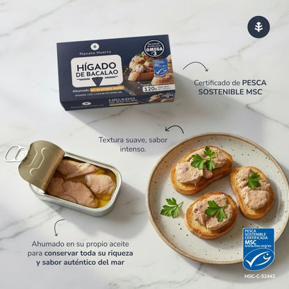 12er-Pack Kabeljauleber in eigenem Öl, Planeta Huerto, 120 g