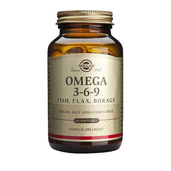 Omega 3 - 6 - 9 (Fisch, Leinsamen, Borretsch) Solgar 120 Kapseln