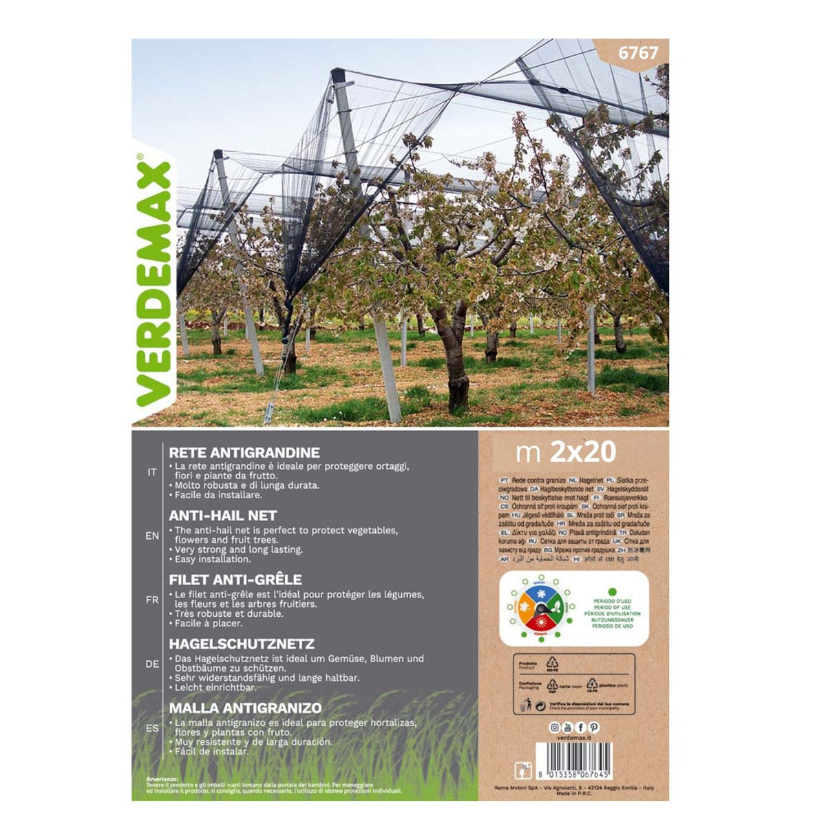 Hagelskyddsnät Verdemax 2 x 20 m