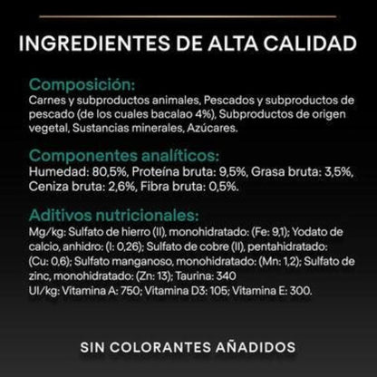 PURINA PRO PLAN Gato Húmedo ESTERILIZADO Terrine Bacalao Sobre 10 x 75g