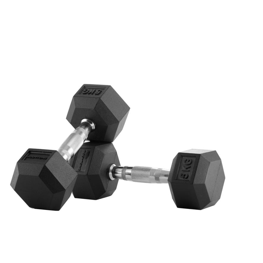 Manubri esagonali in gomma Bodytone (coppia) 2,5 kg