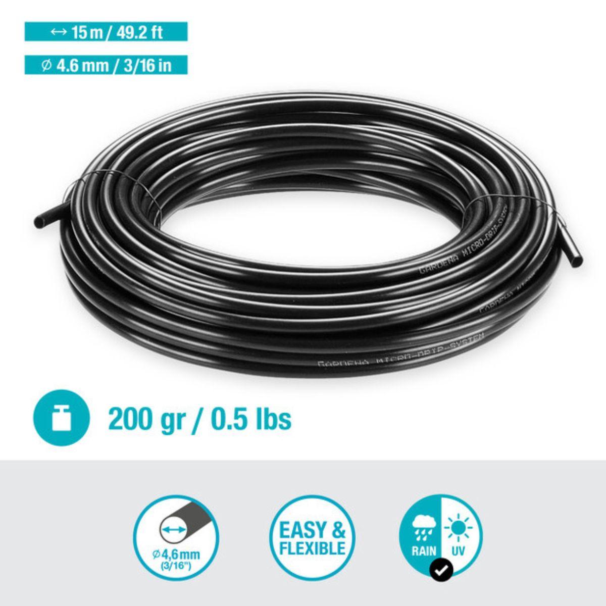 4.6 mm (3/16") distribution pipe, 15 metres, Microdripsystem Gardena