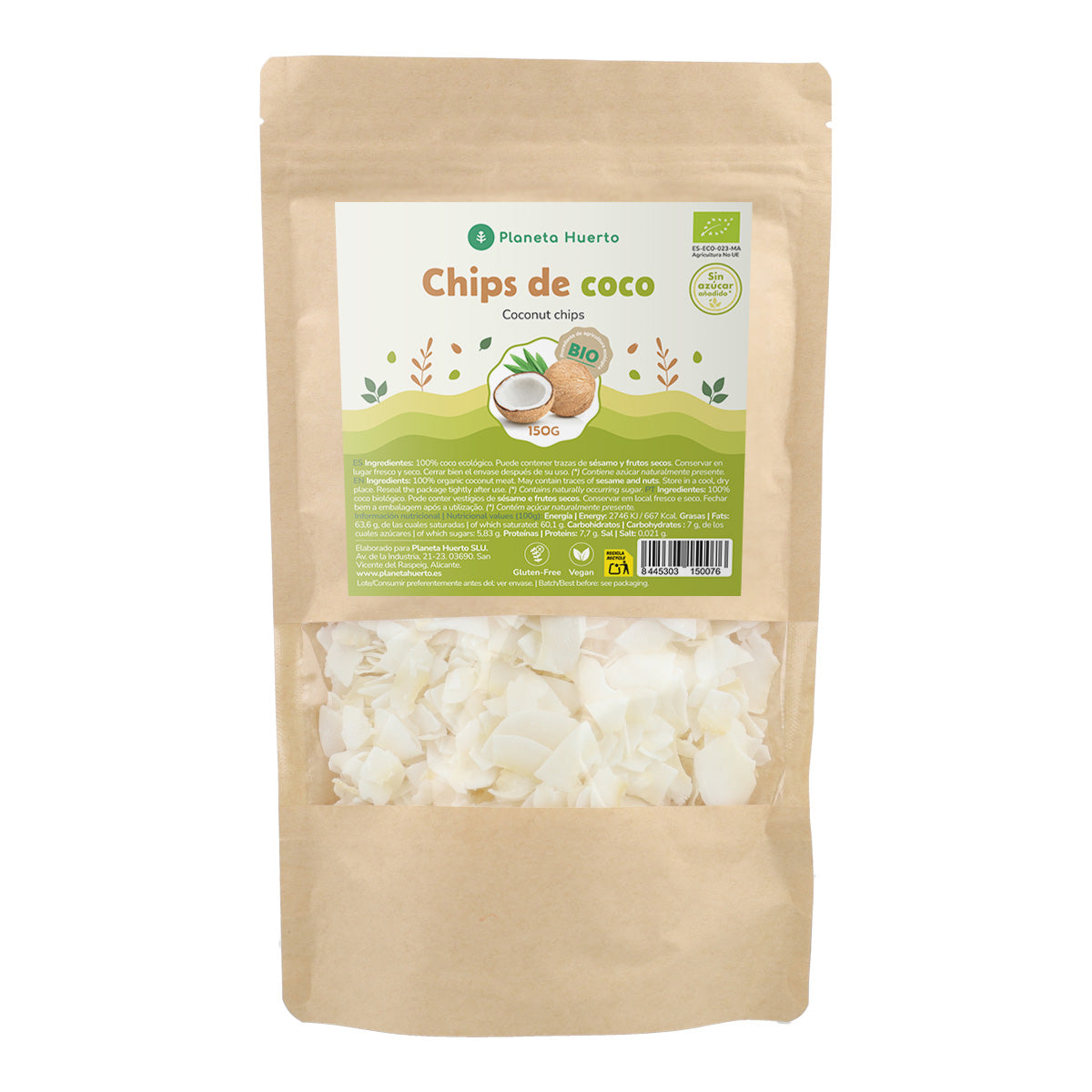 Copeaux de noix de coco non sucrés ECO Planeta Huerto 150 g