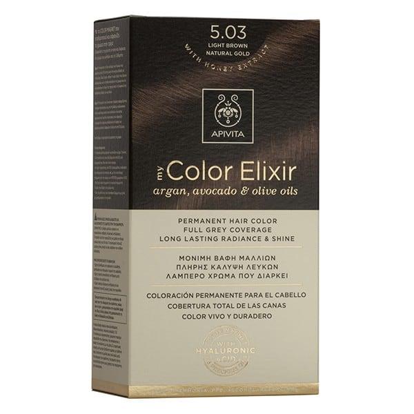 Haarfarbe My Color Elixir N5.03 Naturhellbraun Gold Apivita