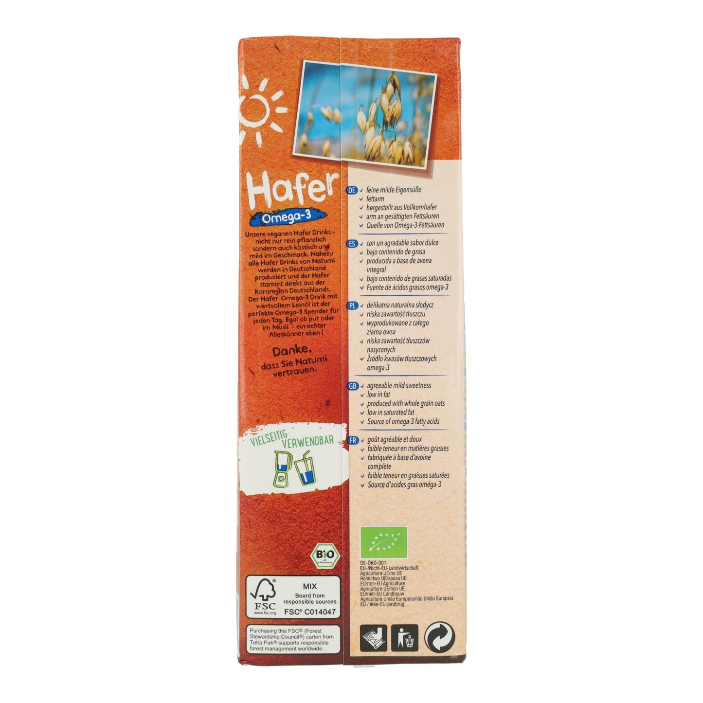 Boisson à l'avoine et aux oméga 3 BIO Natumi 1 L