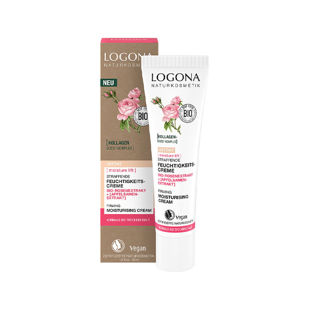 Bio Rose and Apple Seed Firming Colour Cream, LOGONA, 30 ml