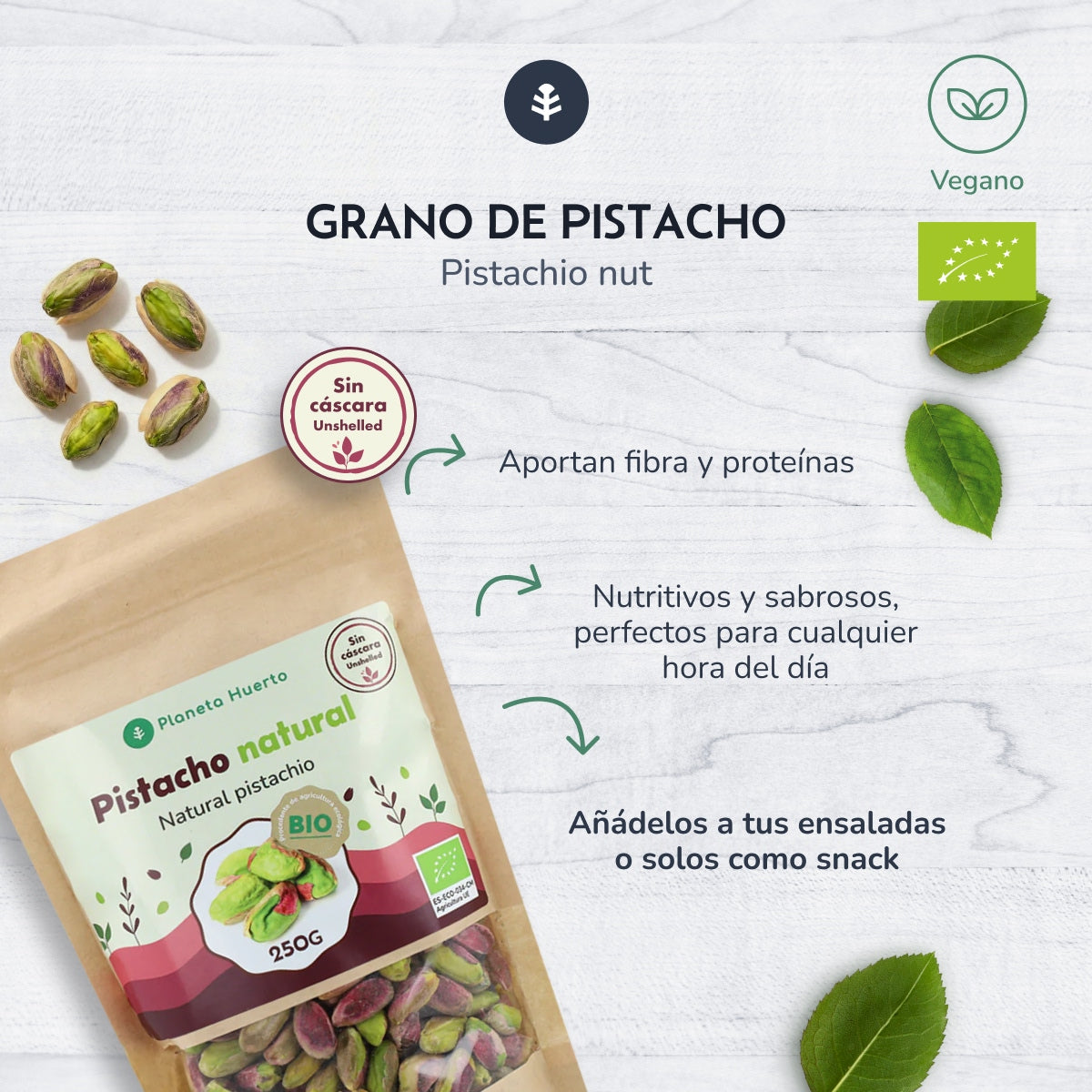 Pistachenoten naturel ECO Planeta Huerto 250 g