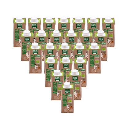 Pakket 24 biologische rijstdrank met cacao NaturGreen 200 ml