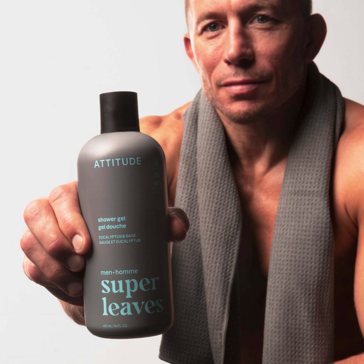 Super leaves men Żel pod prysznic - Eukaliptus i szałwia, Attitude, 415 ml