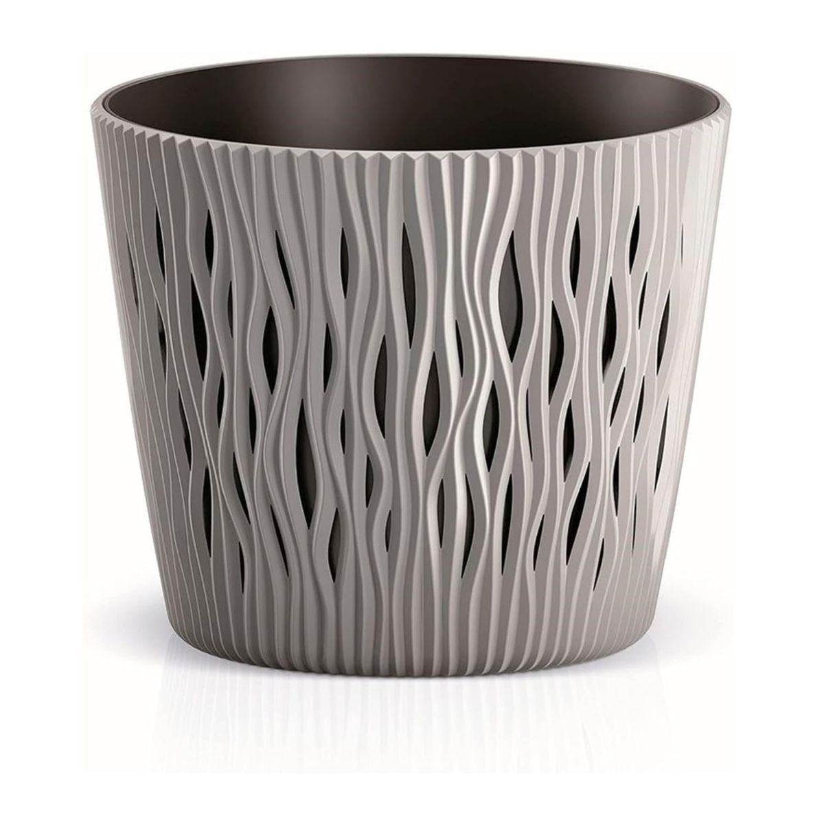 Pot Duna avec insert gris taupe D 22 x 19