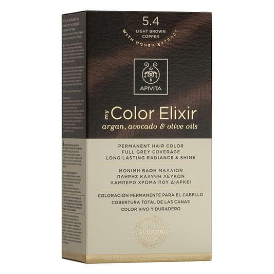 My Colour Elixir N5.4 Light Copper Brown Hair Dye Apivita