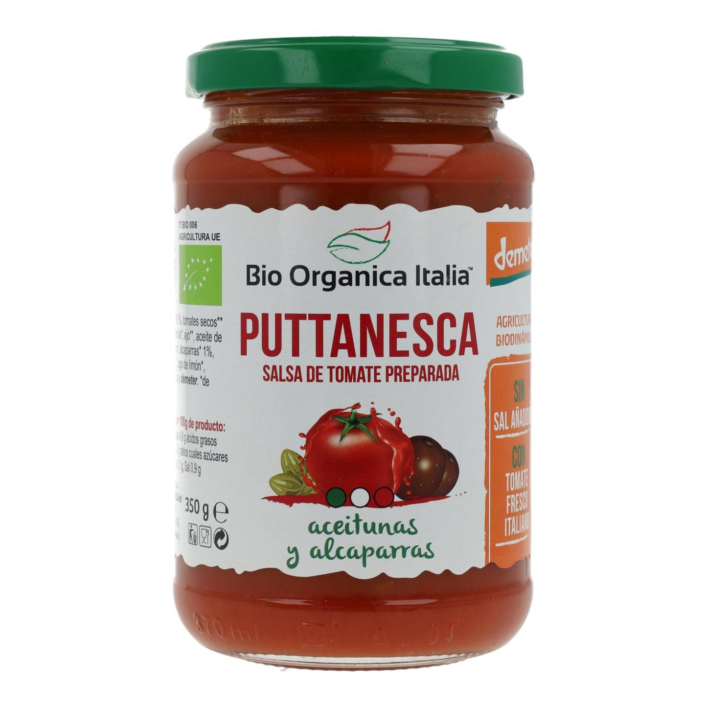 Sauce tomate Puttanesca aux olives et câpres Bio Demeter Organica Italia 325 ml