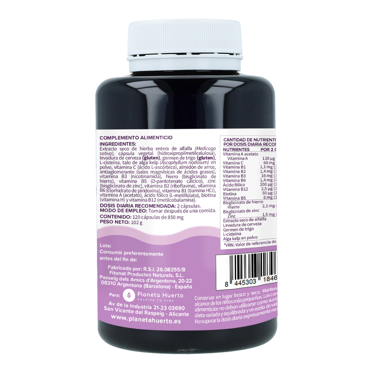 Hair Booster cheveux, peau et ongles Planeta Huerto 120 gélules